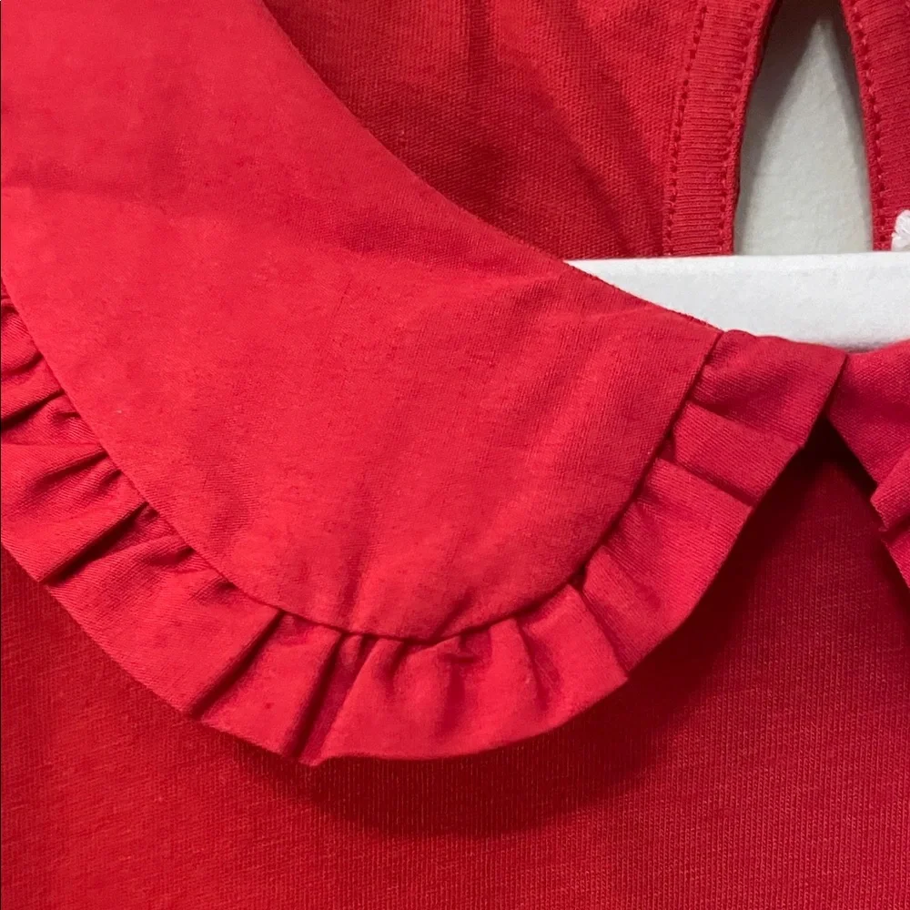 Chic Red Blouse with Peter Pan Collar - Picture 4 of 9